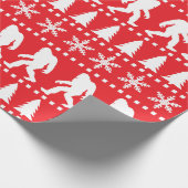 Sasquatch Patroon Bigfoot Kerst Feestdagen Cadeaupapier (Hoek)