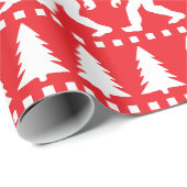 Sasquatch Patroon Bigfoot Kerst Feestdagen Cadeaupapier (Rol Hoek)