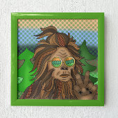 Sasquatch Peace Sign | Retro Bigfoot Poster