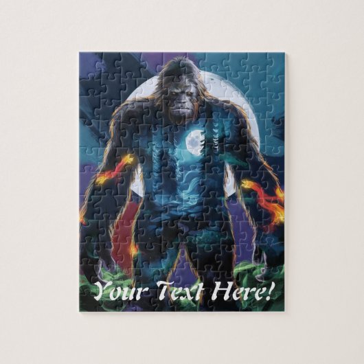 Sasquatch Personaliseer Naam Tekst Bigfoot Legpuzzel (Verticaal)