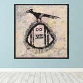 Sasquatch Petroglyf Canvasprint Canvas Afdruk (Insitu (Houten vloer))