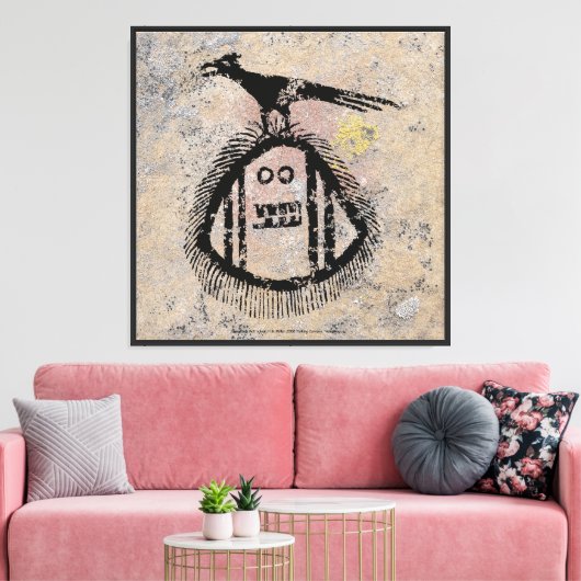 Sasquatch Petroglyf Canvasprint Canvas Afdruk (Insitu (Woonkamer))