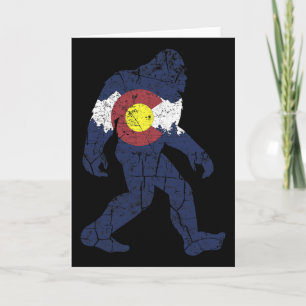 Sasquatch Retro Staatsvlag Colorado Rocky Mountain Kaart