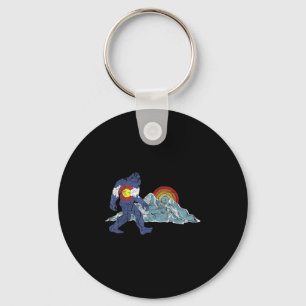 Sasquatch Retro Staatsvlag Colorado Rocky Mountain Sleutelhanger