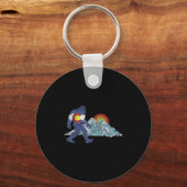 Sasquatch Retro Staatsvlag Colorado Rocky Mountain Sleutelhanger (Voorkant)