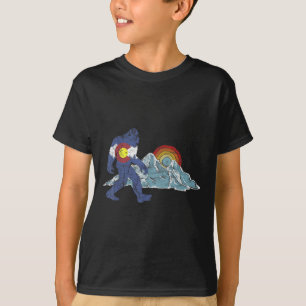Sasquatch Retro Staatsvlag Colorado Rocky Mountain T-shirt