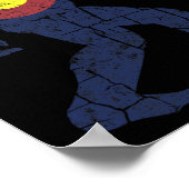 Sasquatch Retro State Flag Colorado Rocky Mountain Poster (Hoek)