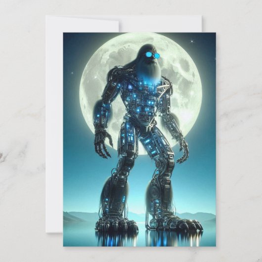 Sasquatch-robot Feestdagenkaart (Voorkant)