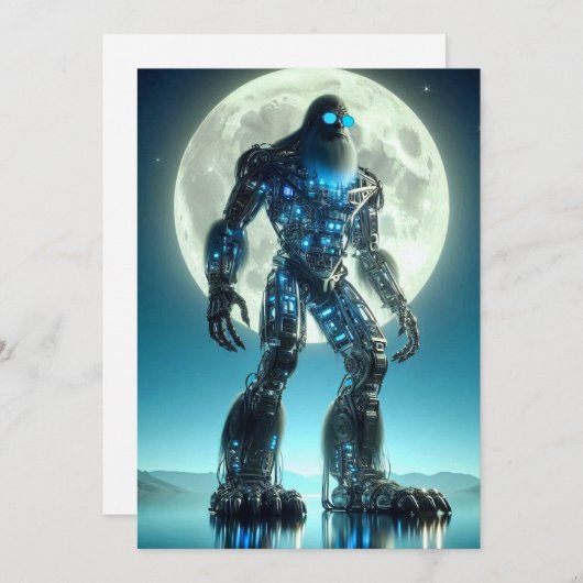 Sasquatch-robot Feestdagenkaart (Voorkant / Achterkant)