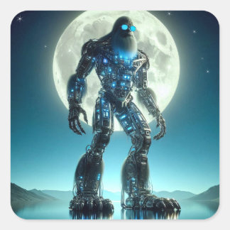 Sasquatch-robot Vierkante Sticker