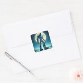Sasquatch-robot Vierkante Sticker (Envelop)
