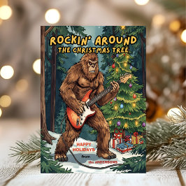Sasquatch Rockin’ Around the Christmas Tree  Feestdagenkaart