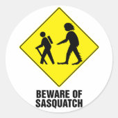 Sasquatch Ronde Sticker (Voorkant)