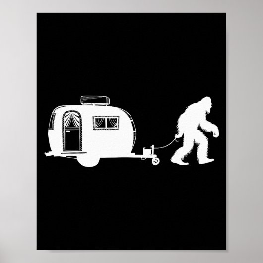 Sasquatch Rv Motorhome Camng Bigfoot Campervan Fun Poster (Voorkant)