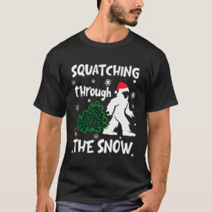 Sasquatch sa met sneeuwkerst t-shirt