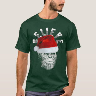 Sasquatch Santa Believe kerstT-shirt T-shirt