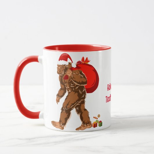 Sasquatch Santa Bigfoot Yeti Kerstcadeau Mok (Links)