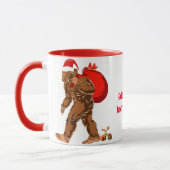 Sasquatch Santa Bigfoot Yeti Kerstcadeau Mok (Links)