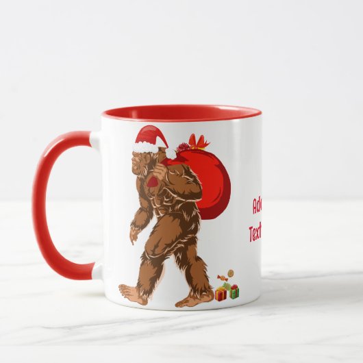 Sasquatch Santa Bigfoot Yeti Kerstcadeau Mok (Links)