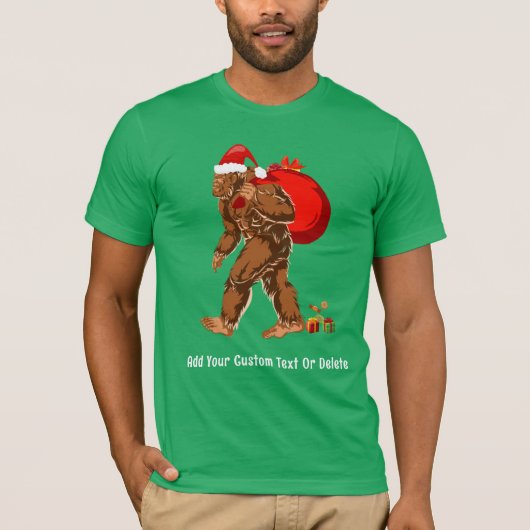 Sasquatch Santa Bigfoot Yeti Kerstcadeau T-shirt (Voorkant)
