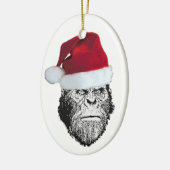 Sasquatch Santa Funny kerstboomversiering Keramisch Ornament (Links)