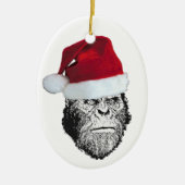 Sasquatch Santa Funny kerstboomversiering Keramisch Ornament (Voorkant)