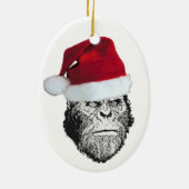 Sasquatch Santa Funny kerstboomversiering Keramisch Ornament (Achterkant)