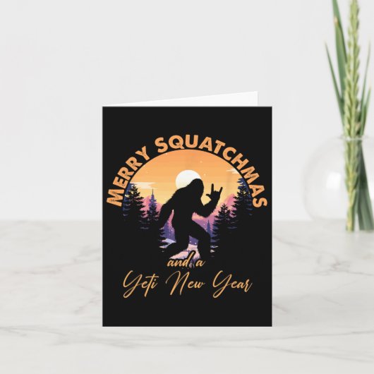Sasquatch Santa Yeti Merry Squatchmas Bigfoot Chri Kaart (Voorkant)