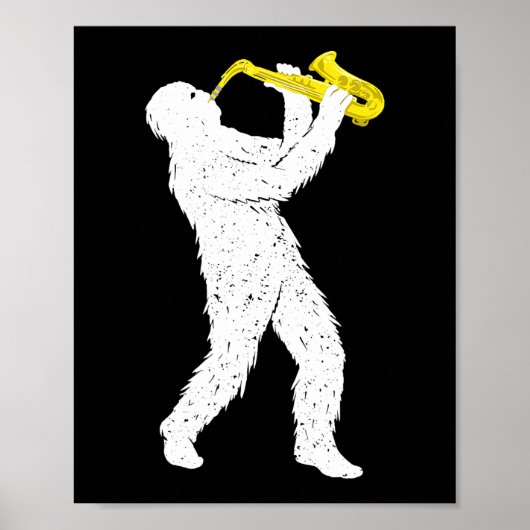 Sasquatch saxofonist saxofonist jazz messing poster (Voorkant)