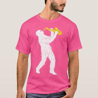 Sasquatch saxofonist saxofonist jazz messing t-shirt