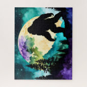 Sasquatch Silhouet Wandelen op de Berg-Maan Legpuzzel (Verticaal)