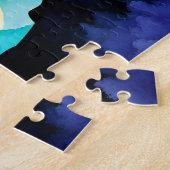 Sasquatch Silhouet Wandelen op de Berg-Maan Legpuzzel (Zijkant)