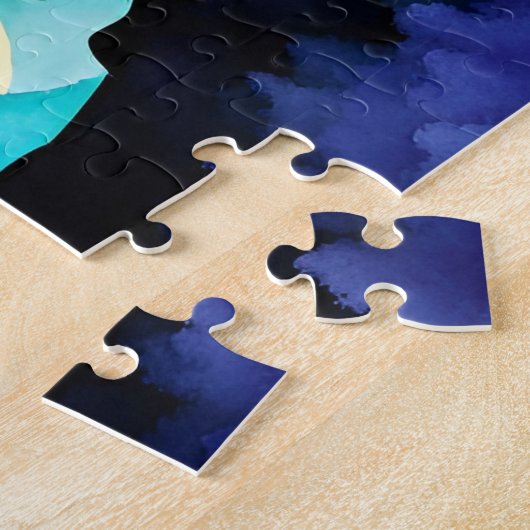 Sasquatch Silhouet Wandelen op de Berg-Maan Legpuzzel (Zijkant)