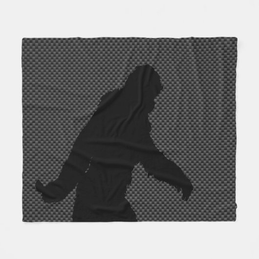 Sasquatch Silhouette op de afdruk van koolstofveze Fleece Deken (Voorkant (Horizontaal))