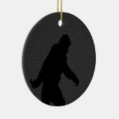 Sasquatch Silhouette op de afdruk van koolstofveze Keramisch Ornament (Rechts)
