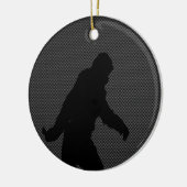 Sasquatch Silhouette op de afdruk van koolstofveze Keramisch Ornament (Links)