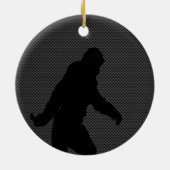 Sasquatch Silhouette op de afdruk van koolstofveze Keramisch Ornament (Achterkant)