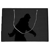 Sasquatch Silhouette op de afdruk van koolstofveze Large Cadeautasje (Voorkant)