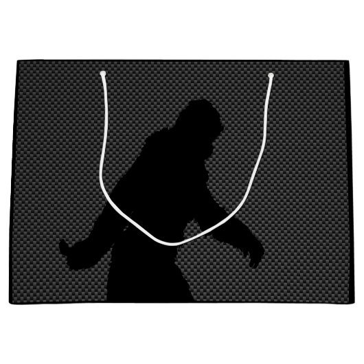 Sasquatch Silhouette op de afdruk van koolstofveze Large Cadeautasje (Voorkant)