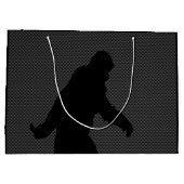 Sasquatch Silhouette op de afdruk van koolstofveze Large Cadeautasje (Achterkant)