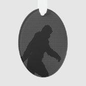 Sasquatch Silhouette op de afdruk van koolstofveze Ornament (voorkant)