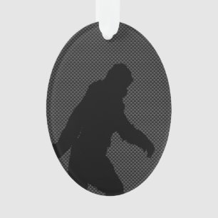 Sasquatch Silhouette op de afdruk van koolstofveze Ornament
