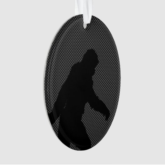 Sasquatch Silhouette op de afdruk van koolstofveze Ornament (voorkant)