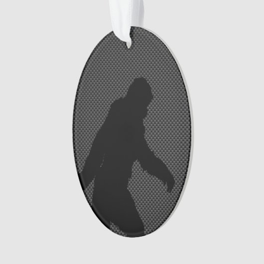 Sasquatch Silhouette op de afdruk van koolstofveze Ornament (voorkant)