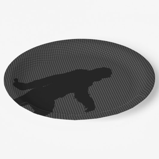 Sasquatch Silhouette op de afdruk van koolstofveze Papieren Bordje (Gekanteld)