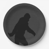 Sasquatch Silhouette op de afdruk van koolstofveze Papieren Bordje (Voorkant)
