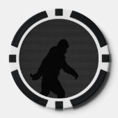 Sasquatch Silhouette op de afdruk van koolstofveze Poker Chips (Voorkant)