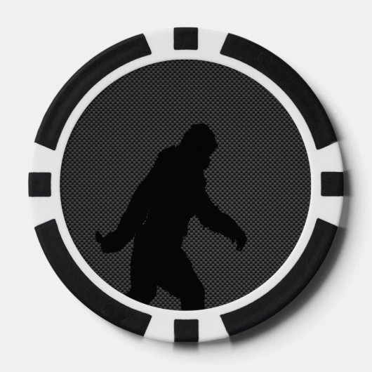 Sasquatch Silhouette op de afdruk van koolstofveze Poker Chips (Voorkant)