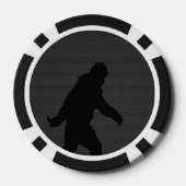 Sasquatch Silhouette op de afdruk van koolstofveze Poker Chips (Achterkant)