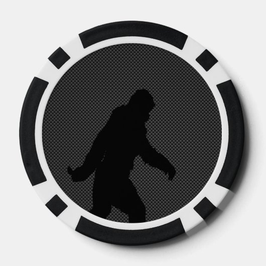 Sasquatch Silhouette op de afdruk van koolstofveze Poker Chips (Achterkant)